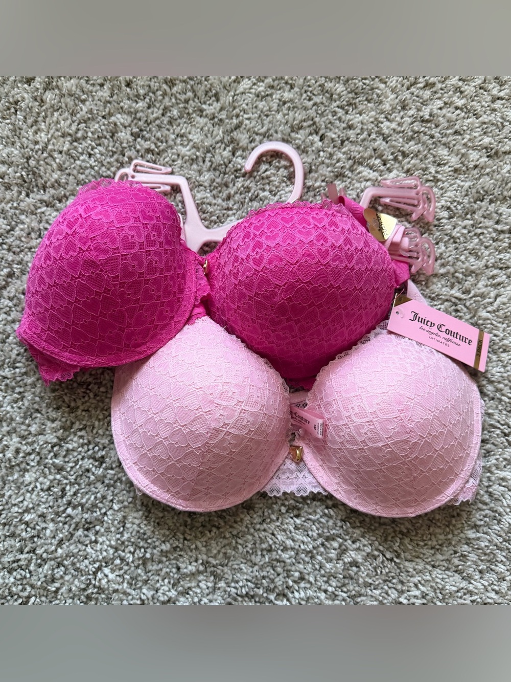 NWT Juicy Couture Pink Lace Bras